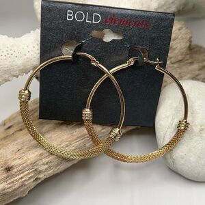 Gold Hoop Bold Elements Earrings $16ea / 3 for $25